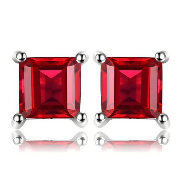 Boucles d'oreilles Carrés Précieux - Grenat